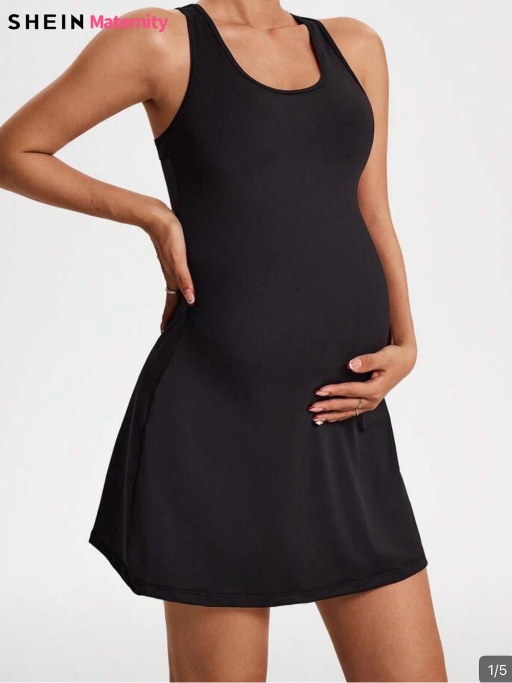 Black Maternity Racerback Women's Dress